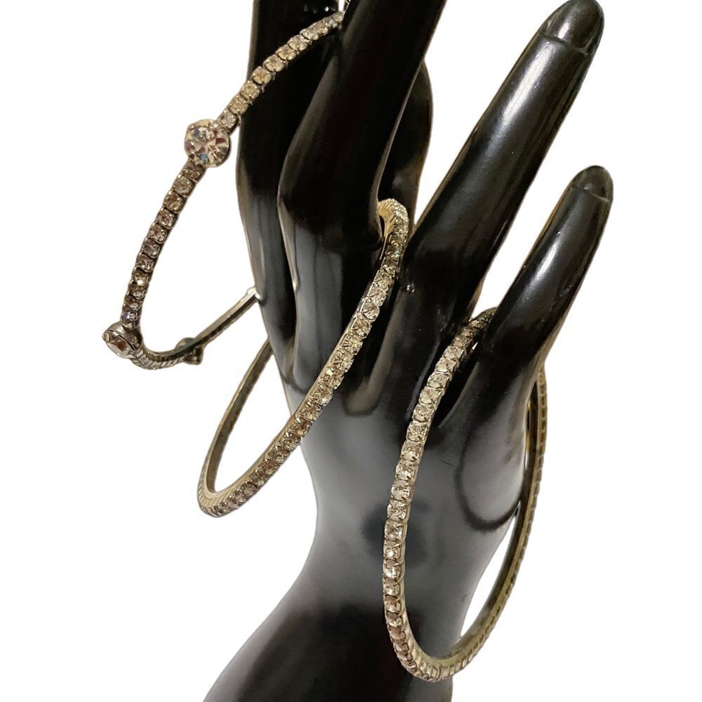 Set of 3 rhinestone bracelets - Picture 2 of 4
